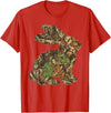 Camo Easter Bunny Patchwork Spring Rabbit Men Women Kids T-Shirt in Red