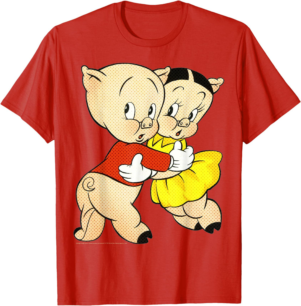 Looney Tunes Porky & Petunia Pig Portrait T-Shirt - Red