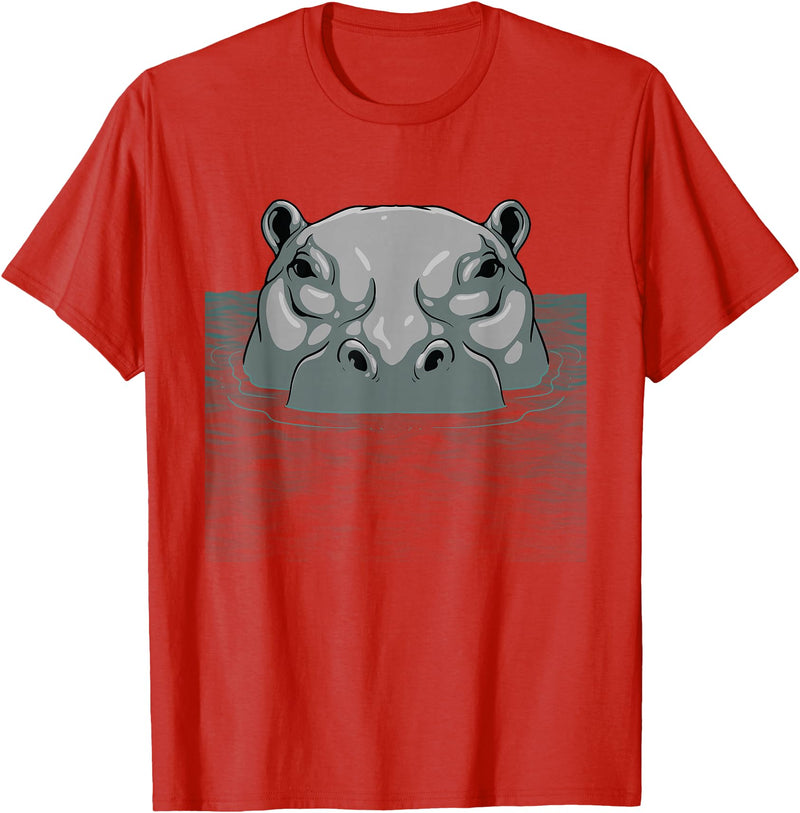 Hippo Gift Hippopotamus Lover Accessories & Stuff Cool Hippo For Men Women Kids Hippopotamus Lovers Zoo Safari T-Shirt - Red