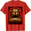 Funny Gaming Bear Gamer Graphic Gamer Bear Graphic Funny Gaming Animal Grizzly Bear Costume T-Shirt - Red