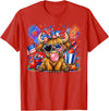July 4th Highland Cow Farm Lovers America Tees 4th of July Highland Cow Patriotic Cow Farmer Men Women Kids T-Shirt - Red