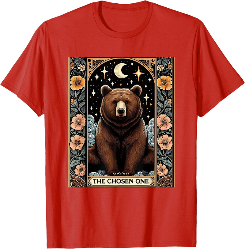 Funny I Choose the Bear Tarot Card Women Girls Trending T-Shirt - Red