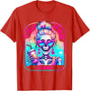 Glow Mom Apparel This Mom Glows Skeleton Mom Colorful Design T-Shirt - Red