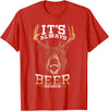 Hunted Apparel It's Always Beer Season Bear Deer Beer Funny Hunter Hunting T-Shirt - Red