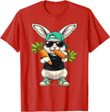 Funny Easter Bunny with Carrot Rabbit Easter Boys Kids Men T-Shirt in Red
