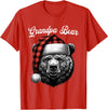 Family Matching Christmas Bear Outfits for Family Grandpa Bear Christmas Red Buffalo Family Matching Christmas T-Shirt - Red