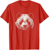 Panda Lover Theme Designs Panda Bear Face Graphic Art Design T-Shirt - Red