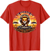 Funny Lion Graphic Apparel Co. Funny Lion Dj Headphones Animal Graphic for Men Boys Kids T-Shirt - Red