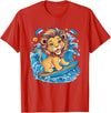 Cute Lion surfing gifts Cute Surfing Lion Riding the Waves T-Shirt - Red