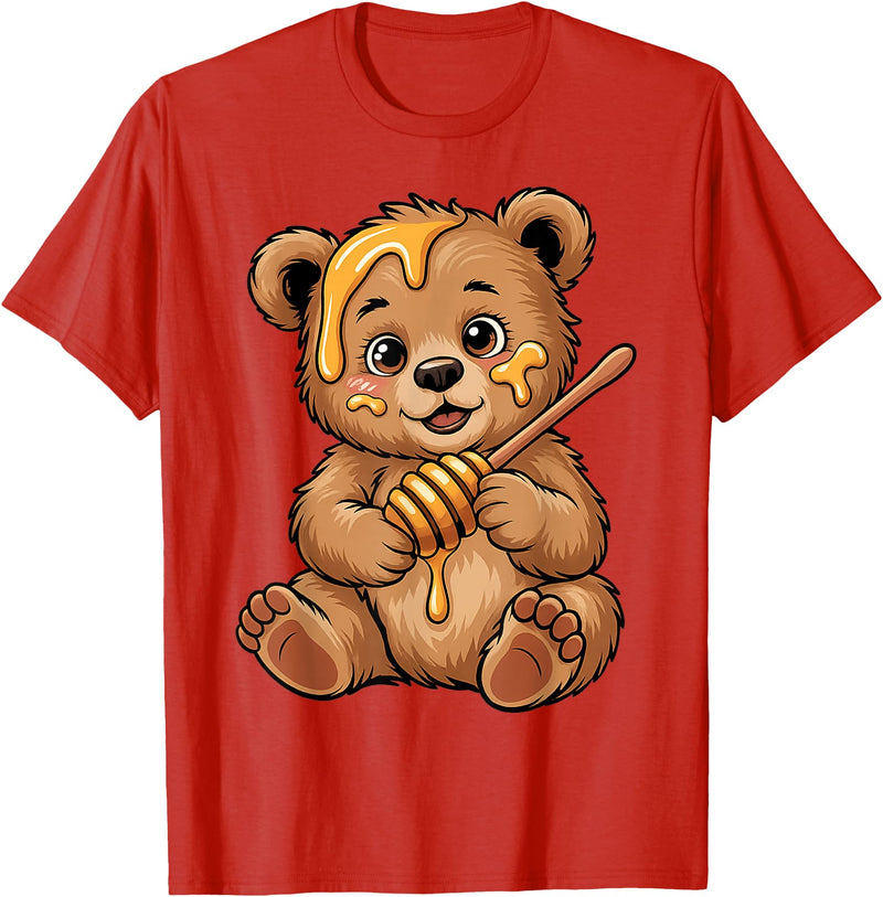 Funny bear design for kids men women Cute Bear Design for Bear Lover and Bear T-Shirt - Red