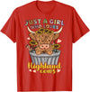 Highland Cow Lover Co. Highland Cow Scottish Just a Girl Who Loves Highland Cows T-Shirt - Red