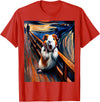 Artsy Guinea Pig Art Funny Animal Painting Humor Expressionist Scream Parody Funny Painting Art Guinea Pig T-Shirt - Red