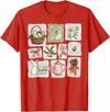 Floral Coquette Spring Easter Bunny Vintage Happy Easter T-Shirt in Red