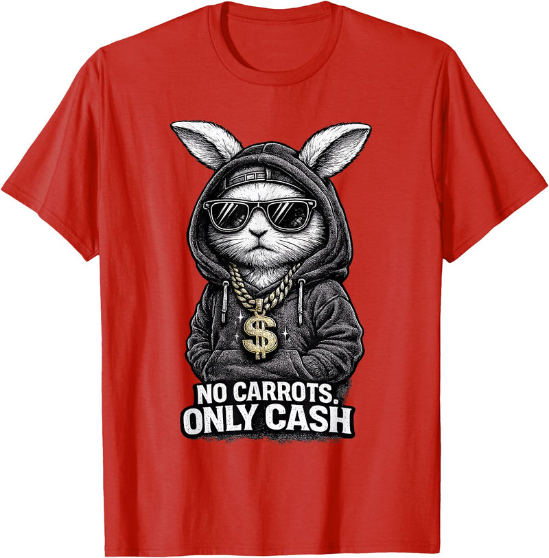 Funny Easter Bunny for Men Streetwear Hip Hop Rabbit T-Shirt in Red