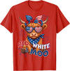 Red White Moo Patriotic Highland Cow 4th July Red White and Moo Highland Cow 4th July 250 Years Patriotic T-Shirt - Red