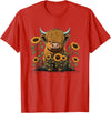 Scottish Highland Cow Cute Highland cattle Cow Funny Highland Cow T-Shirt - Red