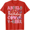 CowGirl Birthday Family Matching Abuelo Of The Birthday Cow-Girl Rodeo Abuelo Bday Party T-Shirt - Red