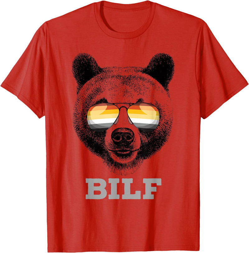 LGBT Equality Rights Gifts BILF Gay Bear Pride Daddy Grizzly Gift T-Shirt - Red