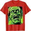FrightNightFits Classic Horror Green Evil Crazy Scientist Freak Halloween T-Shirt - Red