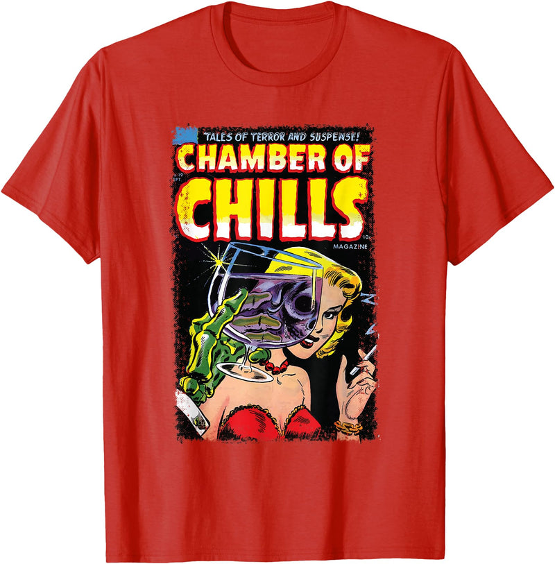 Velleity Studios Horror Comic Book Cover Chamber of Chills 19 T-Shirt - Red