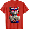 Croatia Flag Clothes Clothing for Men & Women Croatian Flag Bear Sunglasses Souvenirs Products Croatia T-Shirt - Red