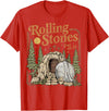 The Stone Was Rolled Away He Alive Retro Christian Easter T-Shirt in Red