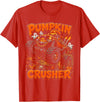 Pumpkin Crusher Kids Halloween Monster Truck Pumpkin Crusher Monster Truck Ghosts Halloween Boys T-Shirt - Red