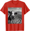 Wildfie – Selfies from Around the World Cow Pizza Selfie Funny Italy Meme Design T-Shirt - Red