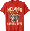Funny Cowgirl Women Melanin Cow Girl Outfit Cowgirl for Women African Tee Melanin Cow Girl Outfit T-Shirt - Red