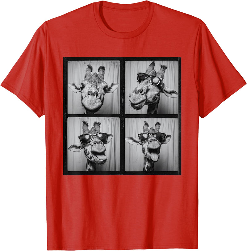 FunnyGiraffeCo. Funny Giraffe Sunglasses T-Shirt - Red