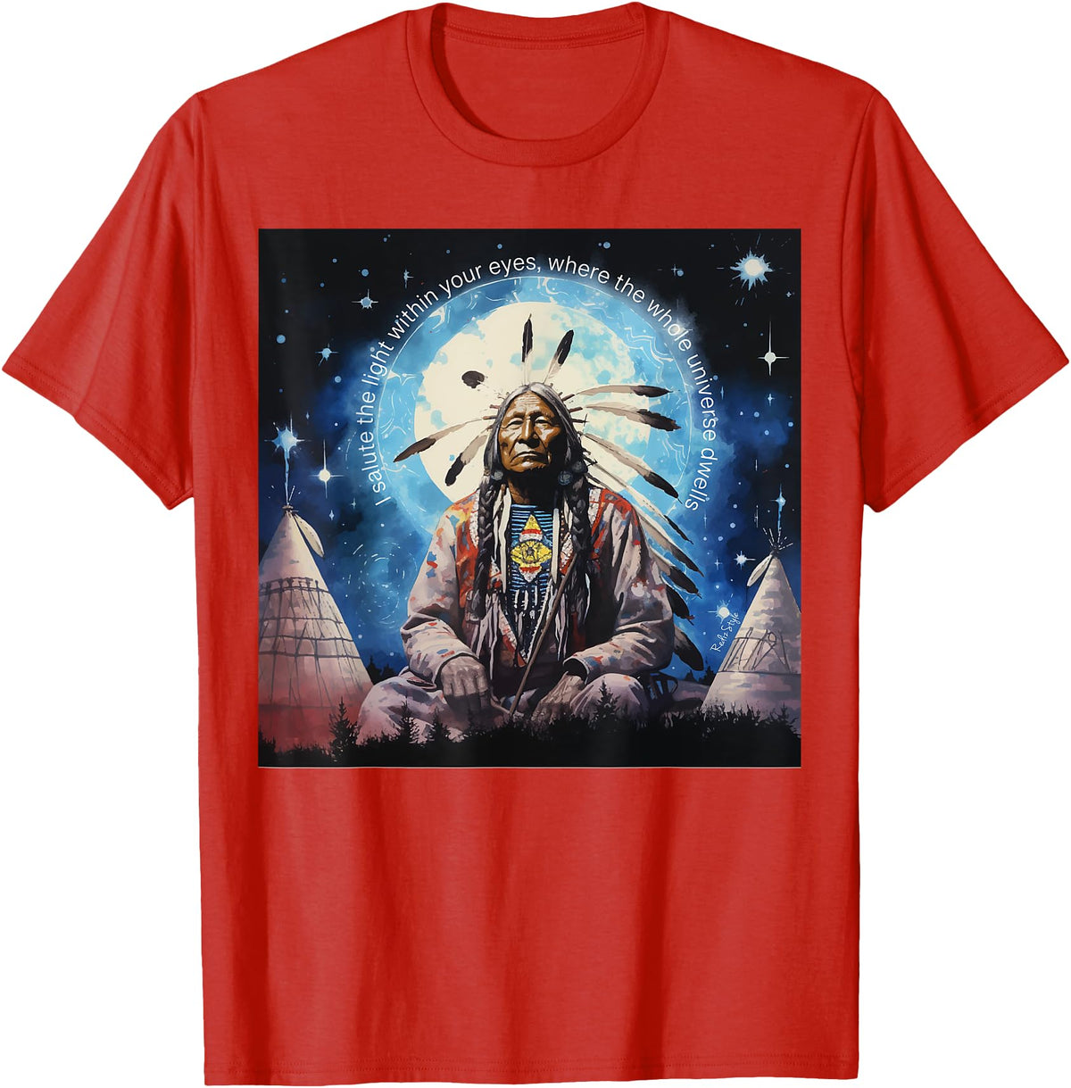 RedizStyle Crazy Horse - I Salute The Light Within Your Eyes T-Shirt - Red