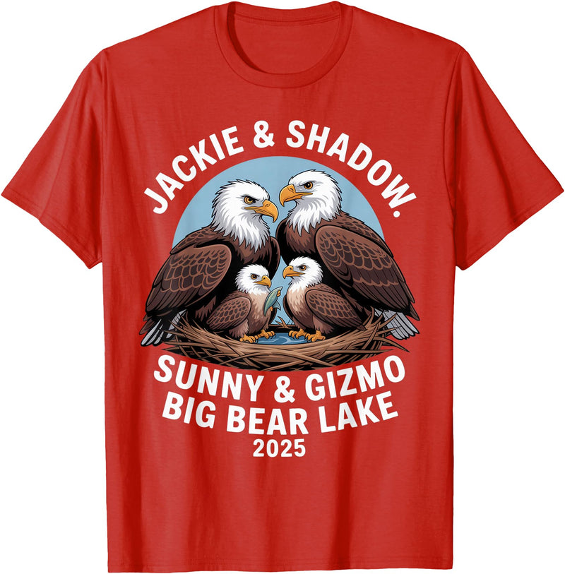 Nature Wildlife Art Prints Jackie & Shadow Sunny & Gizmo Big Bear Lake 2025 Eagle T-Shirt - Red