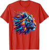 Funny Lion lover Gifts Colorful Lion T-Shirt - Red