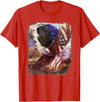 Guinea Pig American Flag 4th July Independence Eagle Women Kids Men T-Shirt - Red