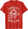 Funny Bear Kinda Fit Sorta Fat Gym Weightlifting Kinda Fit Sorta Fat Funny Gym Bear Weightlifting Workout T-Shirt - Red