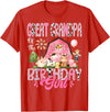 Pink Farm Cow Matching Tees Great Grandpa Of The Birthday Girl Pink Farm Cow Birthday T-Shirt - Red