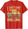 Tees I Support Offshore Drilling Pontoon Boat Funny I Support Offshore Drilling Pontoon Boat T-Shirt - Red