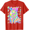 Coastal Summer Animals Beach Art Cute Pig with Hearts Sunglasses Seashells Coastal Summer T-Shirt - Red