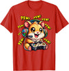 Hamster Gamer Pew Funny Video Games Vintage Boys Men Girls T-Shirt - Red