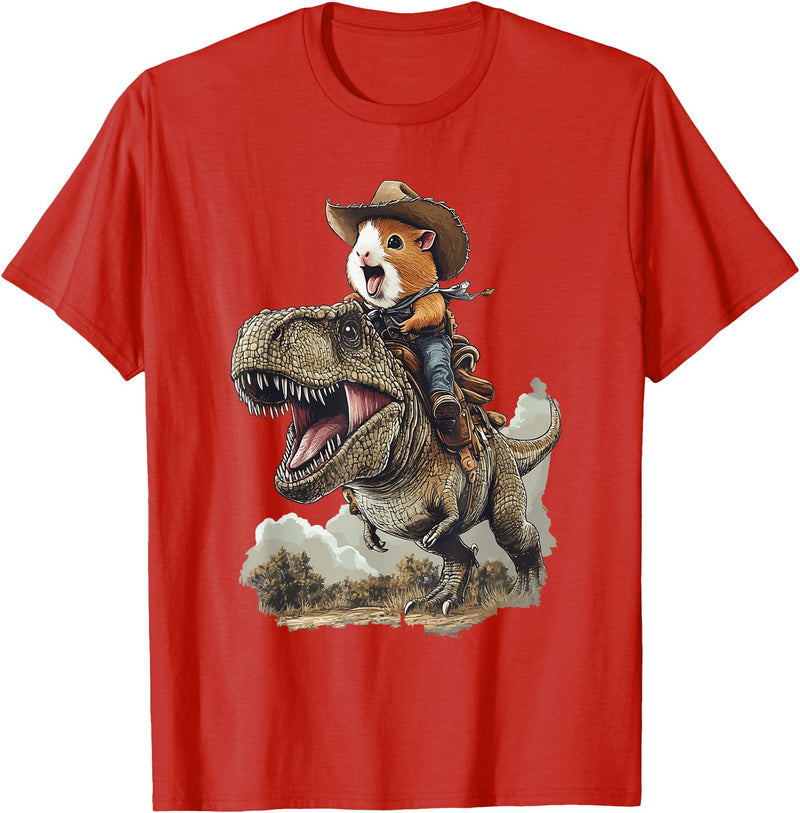 Animal Cowboy Guinea Pig Rex Cowboy T-Shirt - Red