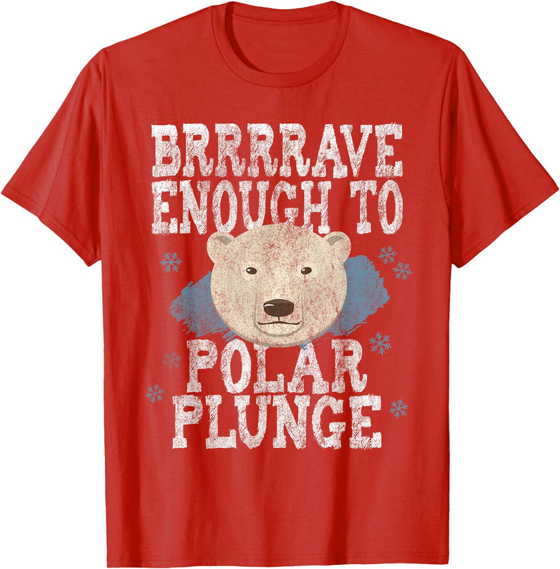 Take The Plunge Designs Funny Polar Bear Plunge Joke - Brrrr Cold Water Event T-Shirt - Red