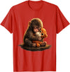 CONLEE Cute Baby Monkey Punch Viral Zoo Japan Design T-Shirt - Red
