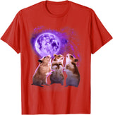 Hamsters Howling at The Moon Shirt - Funny Hamster T-Shirt - Red