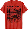 Fisher of Man Mark 1:17 Christian Scripture Jesus Fishing T-Shirt - Red
