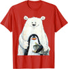 click here for better animal tees cute Polar bear and penguin bird fish lovers animal friends T-Shirt - Red