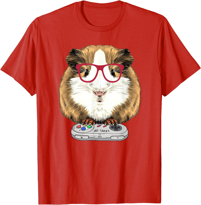 Guinea pig Rodent Game Lover Clothing Co. Guinea pig Video Game Wildlife Animal Guinea pig Gamers T-Shirt - Red