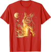 Bunny Howling to the Moon Vintage 90s Animal Easter Day T-Shirt in Red
