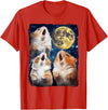 Hamsters Howling At Moon T-Shirt - Red