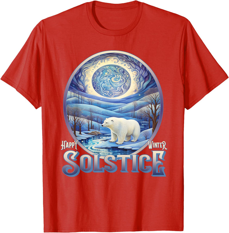 Winter Solstice Gifts by PLOLDS Happy Winter Solstice Yule Polar Bear T-Shirt - Red