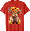 Western Shirts for Girls Men, Highland Cow Gifts Cow, Scottish Highland Cow, Western Wear, Highland Cow T-Shirt - Red